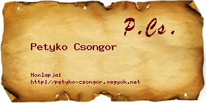 Petyko Csongor névjegykártya